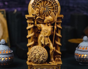 Estatua de Atenea – Diosa griega de la sabiduría / Figura de madera