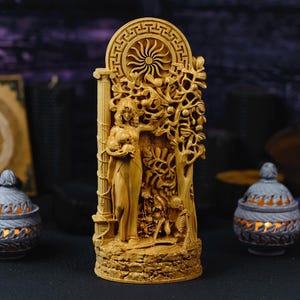 Persephone statue, Persephone with skull, greek statue, wicca, pagan, witches, altar, wiccan