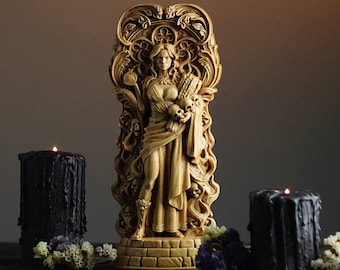 Persephone mit SKULL, griechische Skulptur, griechische Mythologie griechische Göttin, griechische Statue, Kore-Figur, Pagan, Wicca, Altar, Hexen