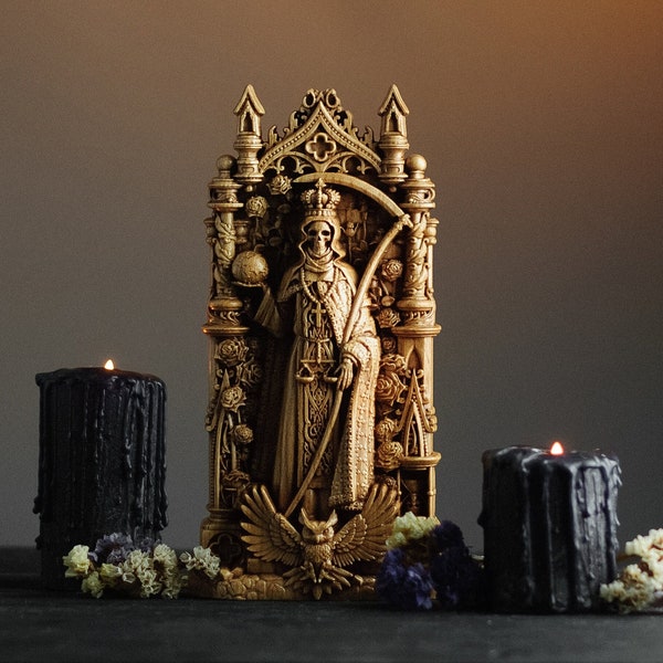 Statuette de déesse Santa Muerte, sainte mort, catholicisme, hindouisme, pour l'autel de la maison, sorcières, wicca