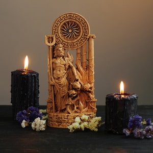 Hattes Statue, griechischer Gott, griechische Statue, heidnische Statue, König der Unterwelt, Wicca, Wicca, griechisches Pantheon, Altar