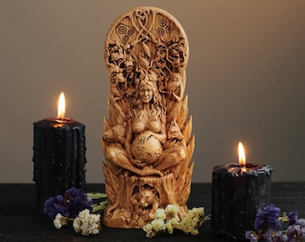 Gaia, Goddess statue, Wiccan Goddess statue, altar, witch,Nature, mother earth Dryad