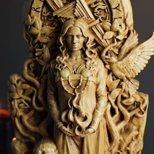 Brigid Celtic Goddess, Brigid Irish Goddess, Brigid statue, celtic pantheon, pagan altar, druid, gaelic image 2