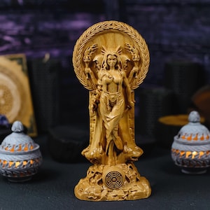 Hecate statue, Greek goddess, hexe for pagan home altar, statue Hecate key