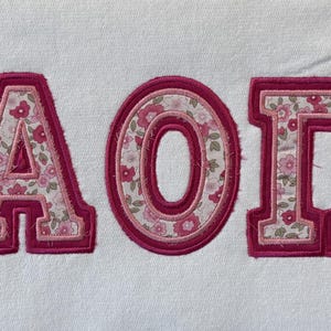 Sorority Greek Letter Embroidered Sweatshirt - Pink