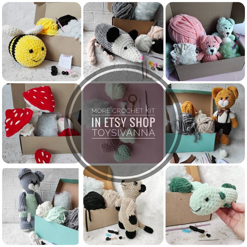 Crochet Kit Amigurumi Bee Plush Amigurumi Kits for Etsy