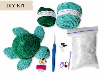 Turtle crochet kit - diy amigurumi - easy crochet pattern