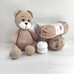 Kit uncinetto orso - amigurumi orsetto - fai da te - artigianato