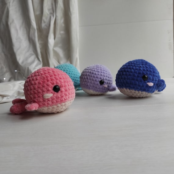 編みぐるみクジラの編み図：縫わないPDFチュートリアル - Etsy 日本