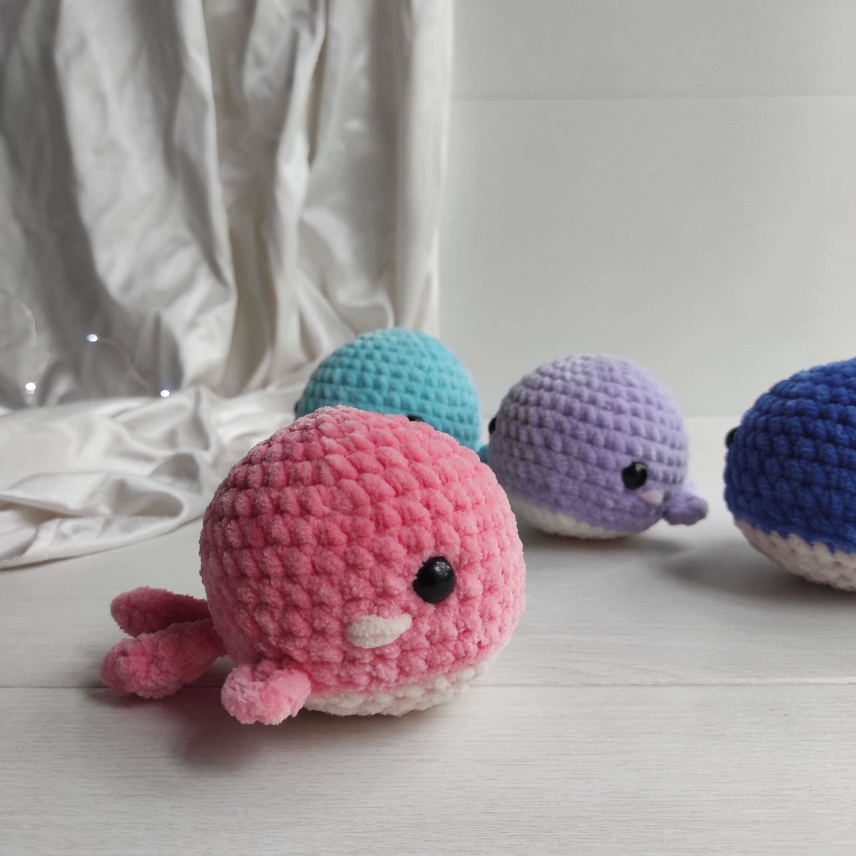 編みぐるみクジラの編み図：縫わないPDFチュートリアル - Etsy 日本