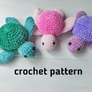 Turtle crochet PATTERN (in English) -  Plush turtles - amigurumi pattern pdf -  crochet cute stuffed animal - tutorial - DIY gift
