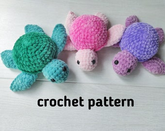 Turtle crochet PATTERN (in English) -  Plush turtles - amigurumi pattern pdf -  crochet cute stuffed animal - tutorial - DIY gift