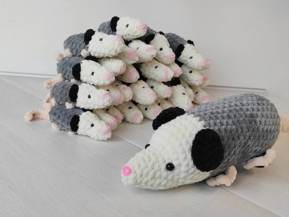 Family Opossum Plush Possum Mama and Baby stuffed Animal Opossum