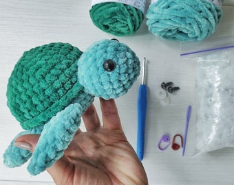 Schildkröte Häkelpaket - Amigurumi - einfache Häkelanleitung