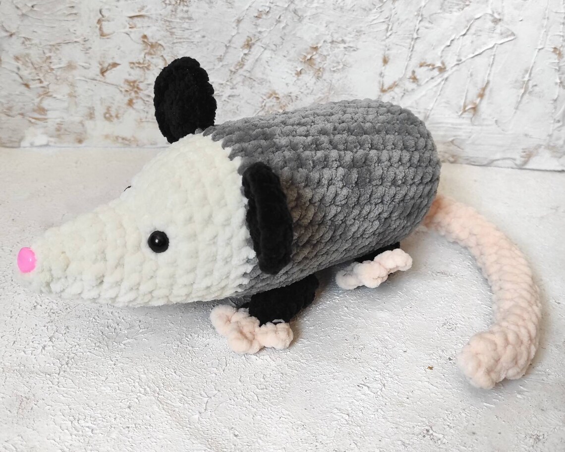 Possum plush stuffed animal opossum crochet toys Etsy