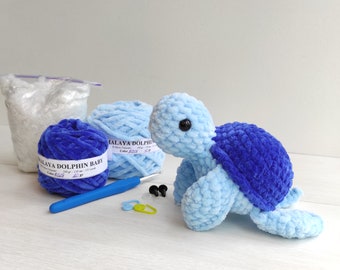 Turtle crochet kit - diy amigurumi - easy crochet pattern