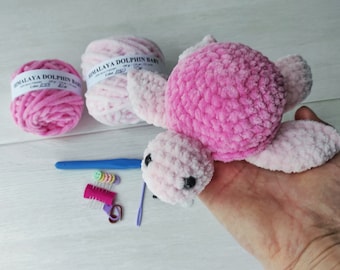 Turtle crochet kit - diy amigurumi - easy crochet pattern