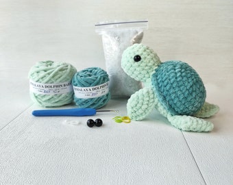 Turtle crochet kit - diy amigurumi - easy crochet pattern