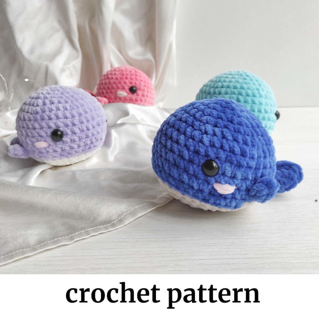 編みぐるみクジラの編み図：縫わないPDFチュートリアル - Etsy 日本