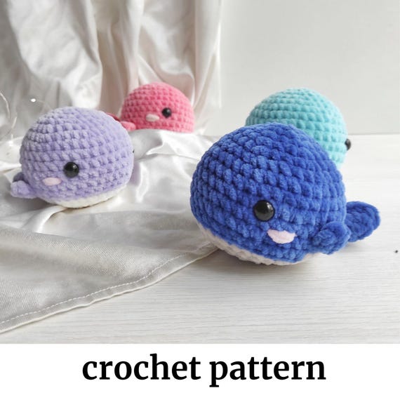 編みぐるみクジラの編み図：縫わないPDFチュートリアル - Etsy 日本