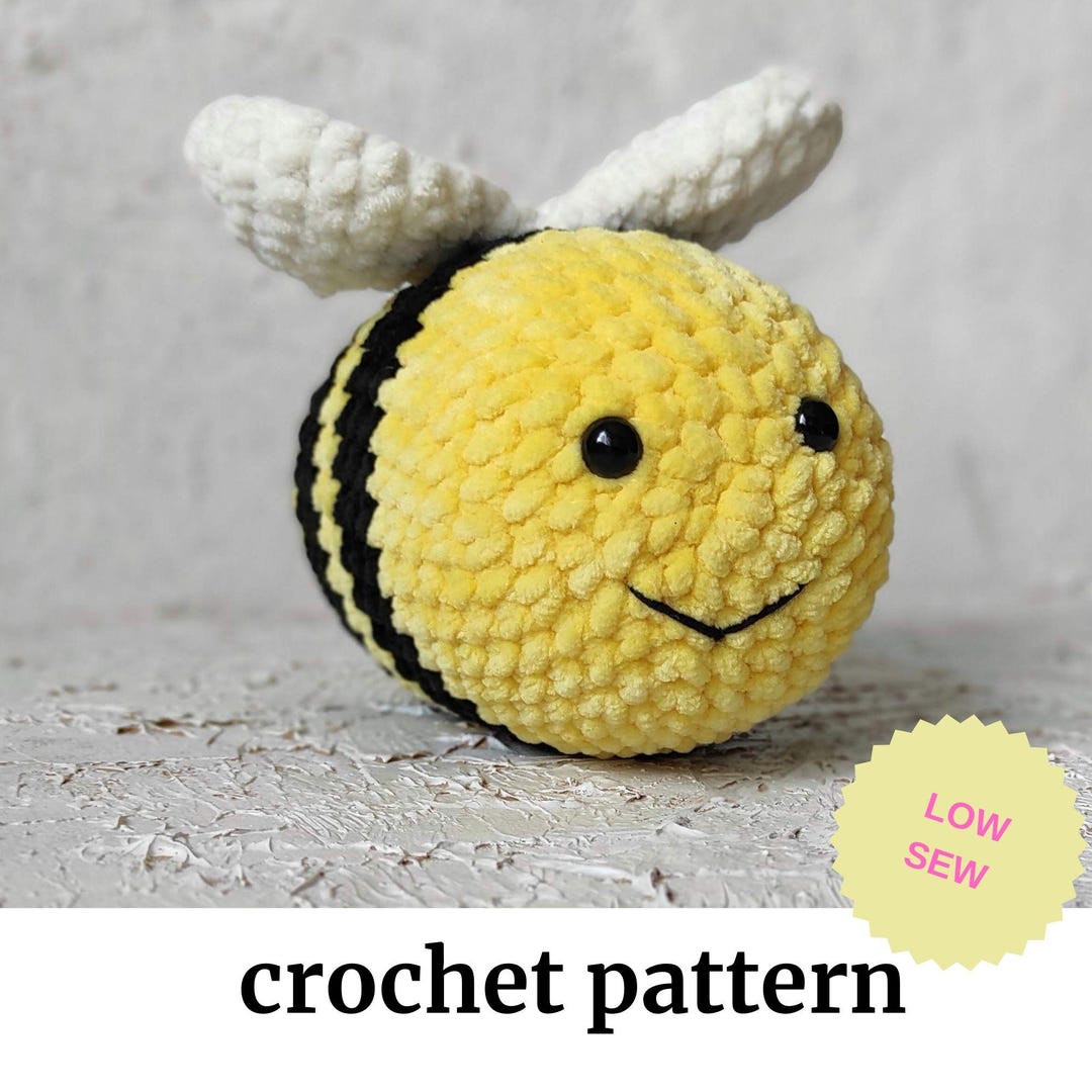 LOW SEW Crochet Patterns Bee Amigurumi - Plush Bumble Bee Pattern ...