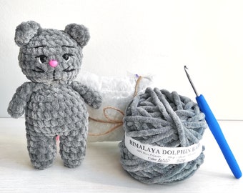 Kit de crochet de gato - amigurumi diy - patrón de crochet fácil