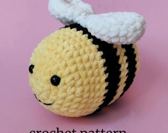 Bee Amigurumi Crochet Pattern: Plush Bumble Bee (PDF)