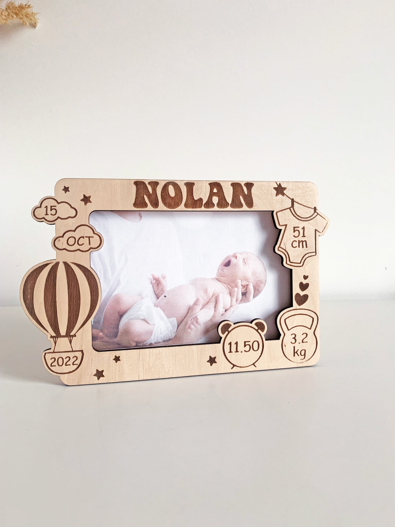 Baby Birth Photo Frame SVG, Baby Picture Frame Laser Cut Files, Child