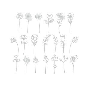 Wildflowers SVG Bundle Laser Cut File, Wood Florals Mothers day gift, 20 Designs image 7