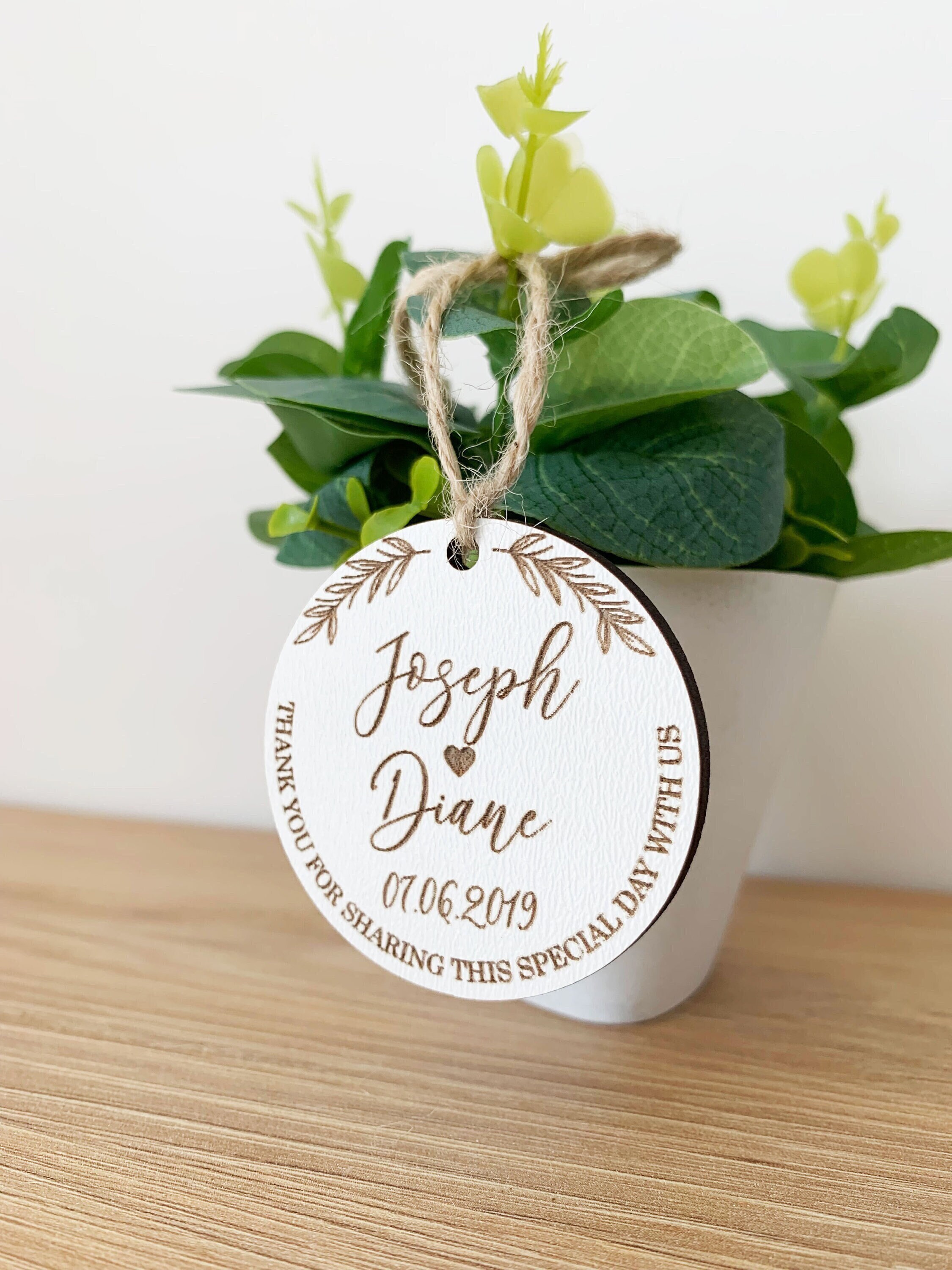 Personalized Wedding Favor Tags Thank You Wooden Tags Etsy