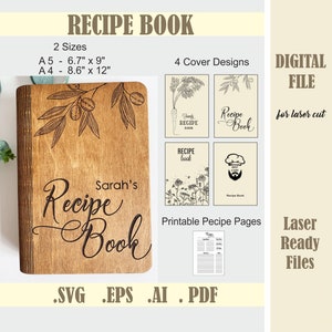 JUBTIC Blank Recipe Book to Write in Your Own Recipes, Personal Cook Book  to Write in and Hardcover Recipe Notebook with 2 colorful stickers for