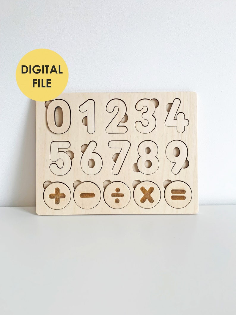 Kids Educational Math Puzzle, Digital Cut Files, Laser Cut Files SVG ...