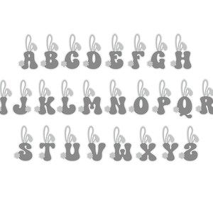 Easter Bunny Ears Letters Tag SVG, Basket Initials Tags, Easter Rabbit ...