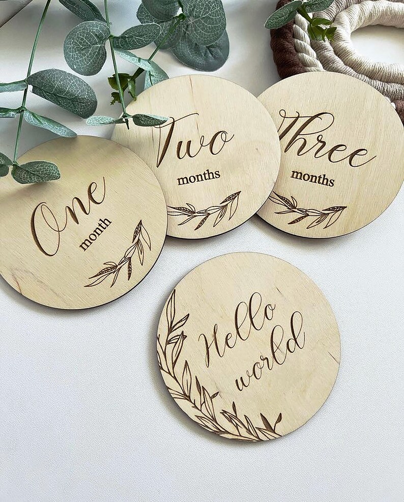 Monthly Milestone Discs SVG, Laser Cut File Baby Props SVG, Milestone ...