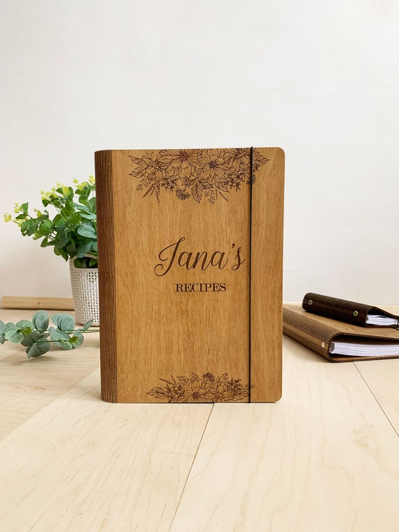 Wood Recipe Book Binder Cookbook Easter Gift For Mom Family Etsy