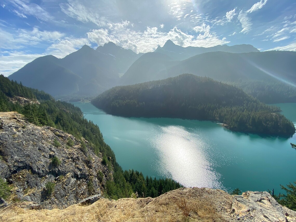Ross Lake North Cascade Highway Beautiful Mountains Digital Etsy