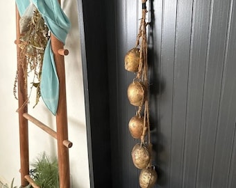 Five Beautiful Mongolian Bells on a Rope/5 Bell Chime/Garden Decor