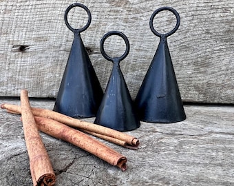 Black Iron Bells (Set of 3), Wreath Bells, Farm Bells, Old World Bells, Security Bells, Holiday Bells, Door Hangers, Craft Bells