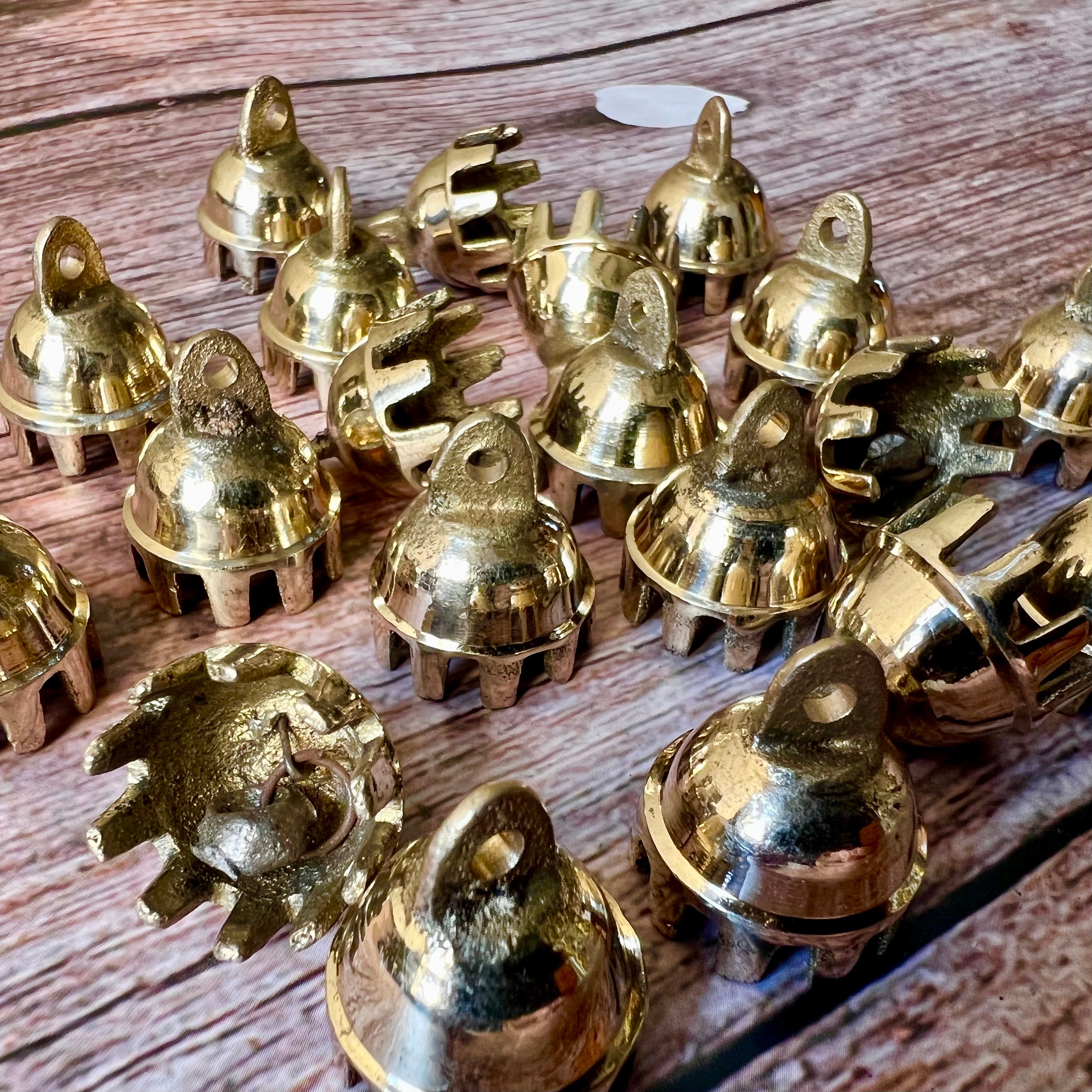 20 Brass Claw Elephant Bells/costuming/chime Building/gentle Tone 