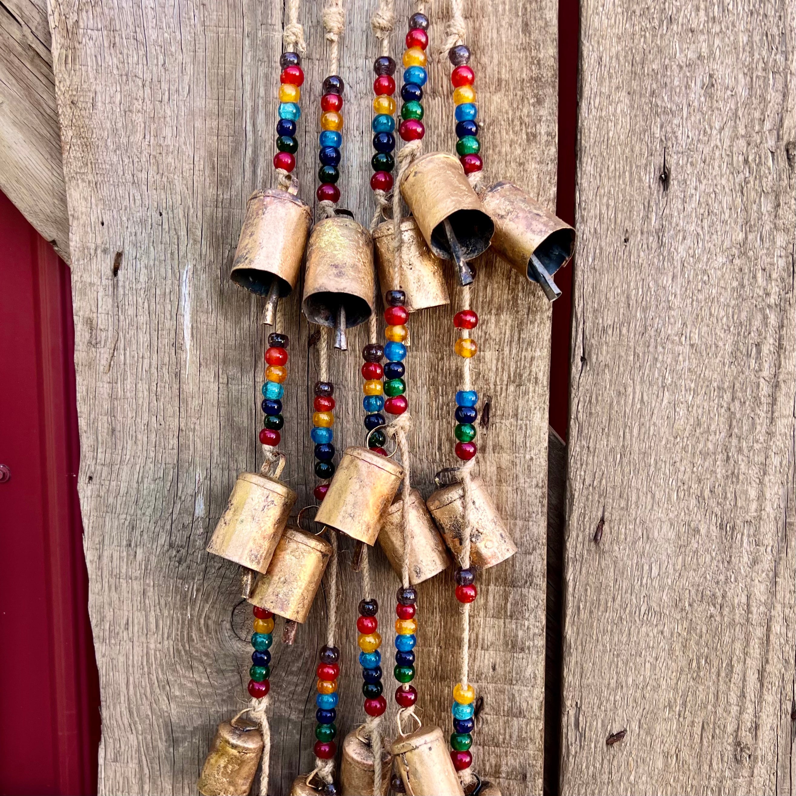 Metal Bells Door Hanger: Chakra Glass Beads Garden Chime