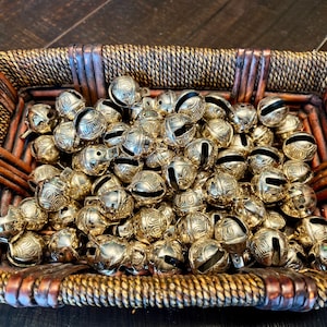 1.6&quot;H x 1.2&quot;W heavy brass sleigh bells, jingle bells, Christmas bells, Santa bells