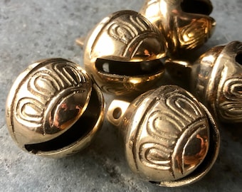 5 Brass Sleigh Bells, Large, 1.6H x 1.2"W, Quality Jingle Bells