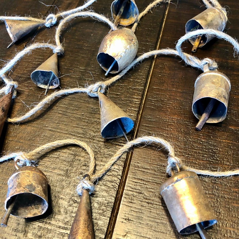 10' of Old World Bells/Bell Garland/Mantel Decoration/Home Decor image 2