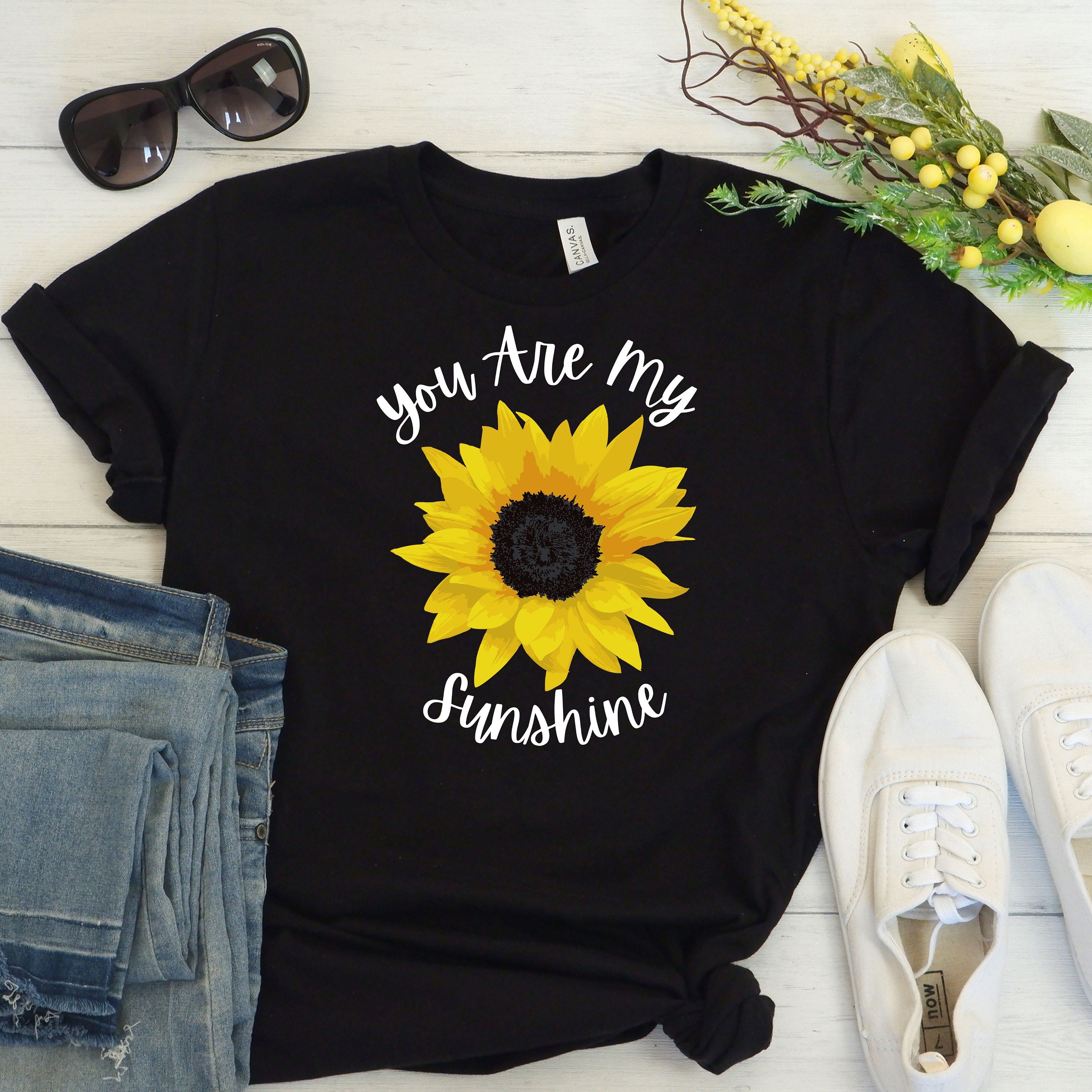 Sunflower Shirt Floral Tee Shirt Womens Fall Shirt Flower - Etsy UK