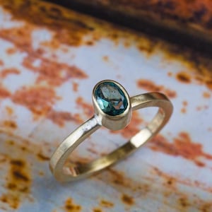 18k Paraiba Turmalin Ring, Paraiba Turmalin Ring, Paraiba Turmalin Edelstein Ring