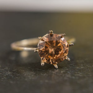 Natural Imperial Topaz Ring, Precious Topaz Ring, Sherry Topaz Ring, Topaz Solitaire Ring