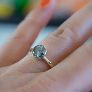 Gray Moissanite Ring, Grey Moissanite Engagement Ring
