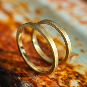 Wedding Ring in 14k or 18k Gold, Gold Wedding Bands Set