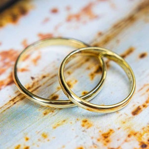 Wedding Rings Set For Him and Her, Wedding Bands Set, Wedding Bands in 14k or 18k Gold