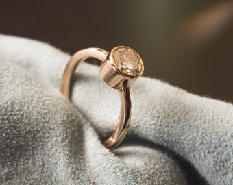 14k Rose Gold Moissanite Ring